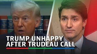 Trump unhappy after Trudeau call, demands action on fentanyl flow | ABS-CBN News