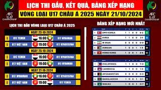 Lịch Thi Đấu, Kết Quả, Bảng Xếp Hạng Vòng Loại U17 Châu Á 2025 Ngày 21/10 | Việt Nam Quyết Đi Tiếp