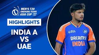 Highlights: India A won by 7 wickets against UAE! | Match 8 | #EmergingAsiaCupOnStar