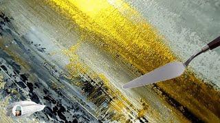 SIMPLE & STUNNING Metallic Abstract Painting: EASY Palette Knife Painting for Beginners (490)