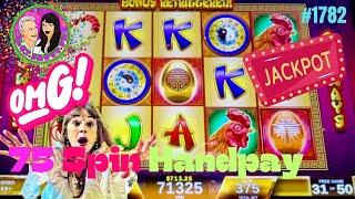 ️WOW-75 SPIN HANDPAY on Golden Roosters Unleashed &Super Bonuses at the Q/ Vid 1 May4th#vegasslots