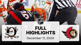 NHL Highlights | Ducks vs. Senators | December 11, 2024