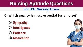 Nursing aptitude questions | nursing aptitude mcq for bsc nursing entrance exam 2025 | bsc nursing