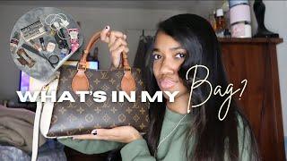 WHAT’S IN MY BAG ? | Girly essentials + bath and body works + elf lip oil + Louis Vuitton purse