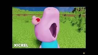 Peppa pig plays minecraft