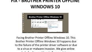 BROTHER PRINTER OFFLINE WINDOWS 10 - Printer Support.