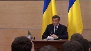 Ukrainians in disbelief as Yanukovych speaks from Russia