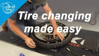 full length: Quick and easy motorcycle tire change