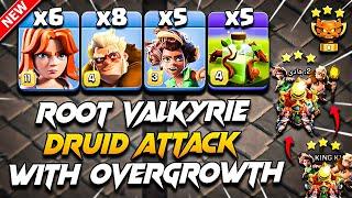 TH16 ROOT RIDER VALKYRIE Attack With DRUID & OVERGROWTH (Clash Of Clans) | Best TH16 Attack Strategy