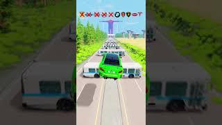 Cars vs 20 Buses  • Beamng.drive #shorts #ytshorts