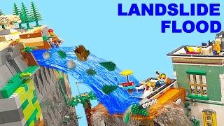 LEGO LANDSLIDE in WATERFALL cause FLOOD CITY - DISASTER Action MOVIE - ep 61