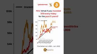 CrowdStrike  vs Bitcoin 🟠: You invested $50 every friday for 5 years #invest #crowdstrike #bitcoin