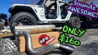 *AWESOME SOUND* JEEP JL Wrangler AFE Power MACH Force-Xp Stainless Hi-Tuck Axle-Back Exhaust INSTALL