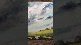 Clouds over the fields, my watercolour painting #art #painting #originalart #drawing #watercolor