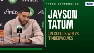 POSTGAME PRESS CONFERENCE: Jayson Tatum after Celtics' 107-105 win against the Timberwolves