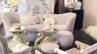 Changes I’ve made in my living room! Eclectic 80s Art Deco Hollywood Regency glamour| Pink Home Tour