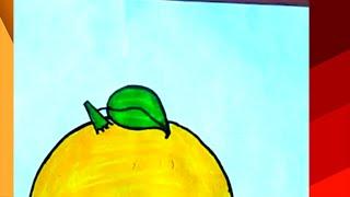 How to Draw Mosambi Fruit | Step by Step Tutorial Drawing #shorts #instagram #drawing