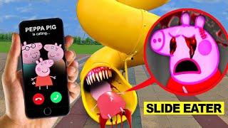 DRONE CATCHES SLIDE EATER EATS ALL PEPPA PIG ON CAMERA!