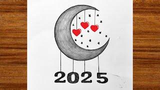 New year drawing 2025 / Happy New year drawing 2025 / How to New year drawing 2025 #newyear #new