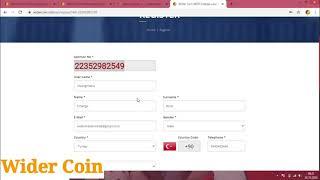 Wider Coin 'e Nasıl Kayıt Olunur ? Wider Coin Kayıt Adımalrı .