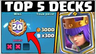 TOP 5 DECKS IN CLASH ROYALE | 20 WIN CHALLENGE | BEST DECK!