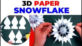 3d PAPER SNOWFLAKE Diy | Winter Ornament Paper Tutorial