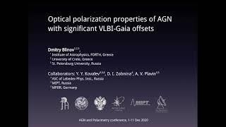 Dr. Blinov's talk at the AGN and Polarimetry conference