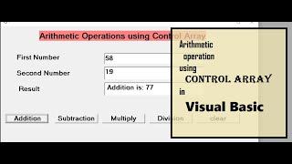 Arithmetic Operations using control array| In Visual Basic |VB  English