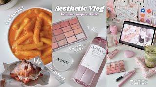 Aesthetic Korean Inspired Vlog Korean skincare routine, kbeauty haul, what I eat, wonyoungism girl