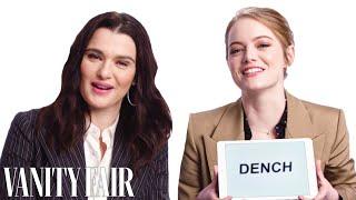 Emma Stone Learns British Slang From Rachel Weisz | Vanity Fair