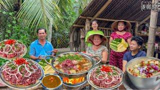 Bò Nhúng Giấm Cuộn Bánh Tráng, Mắm Nêm | Món Ăn Miền Tây Mẹ Nấu || Beef dipped in vinegar