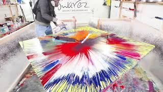 Making a huge SPIN painting - stunning step-by step action!!