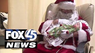 Santa visits the NICU at the University of Maryland Medical System