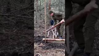 I’m building a Bushcraft shelter. Alex Bushcraft #bushcraft #shelter #building #alexbushcraft