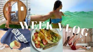 week vlog: workouts, swimwear brand bts, paddle boarding, healthy recipes !!!