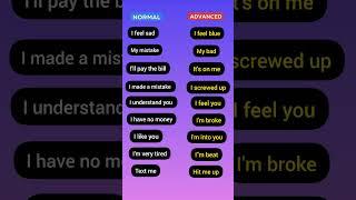 Normal English vs Advanced English #english #englishlanguage #shorts