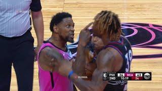 Udonis Haslem got tossed for trying to fight Dwight Howard  76ers vs Heat