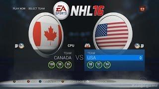 NHL 16 Gameplay - Canada vs USA - Full Game [ HD ]