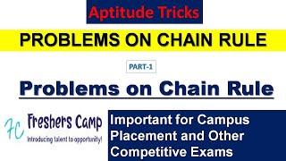 Aptitude Tricks : Problems on Chain Rule Part - 1 | Freshers Camp | Campus Placement