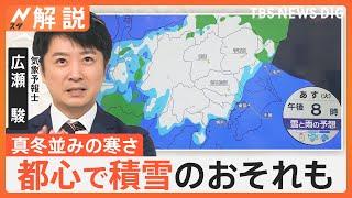 東京23区でも雪が…春から冬に逆戻り？気温がガクンと急降下で今後、都心でも積雪のおそれも【Nスタ解説】｜TBS NEWS DIG