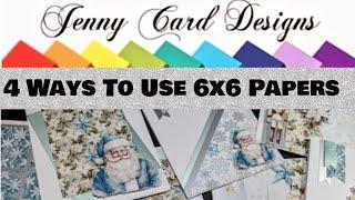 4 Easy Ways to Use 6x6 Patterned Papers On Your Cards PLUS Free Card Layout Download