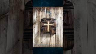 Hand carved wooden cross box