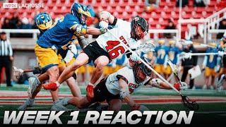 STICK CHECK DRAMA?! | REACTING to Week 1 | 2025 College Lacrosse