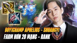 BOY1CHAMP APHELIOS TRUNG QUỐC SHUANGYI FARM HƠN 20 MẠNG RANK ĐẠI CAO THỦ KHI ĐỐI ĐẦU JHIN