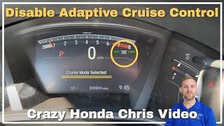 How to Disable the Adaptive Cruise Control