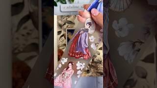 Travel Theme Art Journal | ASMR Mixed Media #asmr #shorts #artjournal