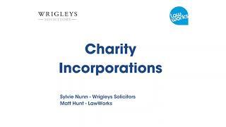 How to incorporate a charity