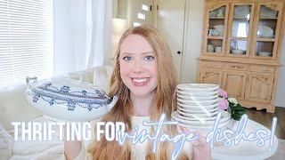 THRIFTING FOR VINTAGE DISHES AT GOODWILL  | COTTAGE DECOR THRIFT HAUL 2023