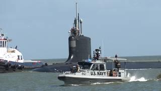 New submarine escorted into base by security forces: USS New Jersey