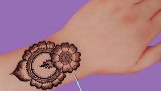 Very stylish Khafeef bold Henna Design Tutorial | Latest Beautiful Gulf Design For Front Hand,